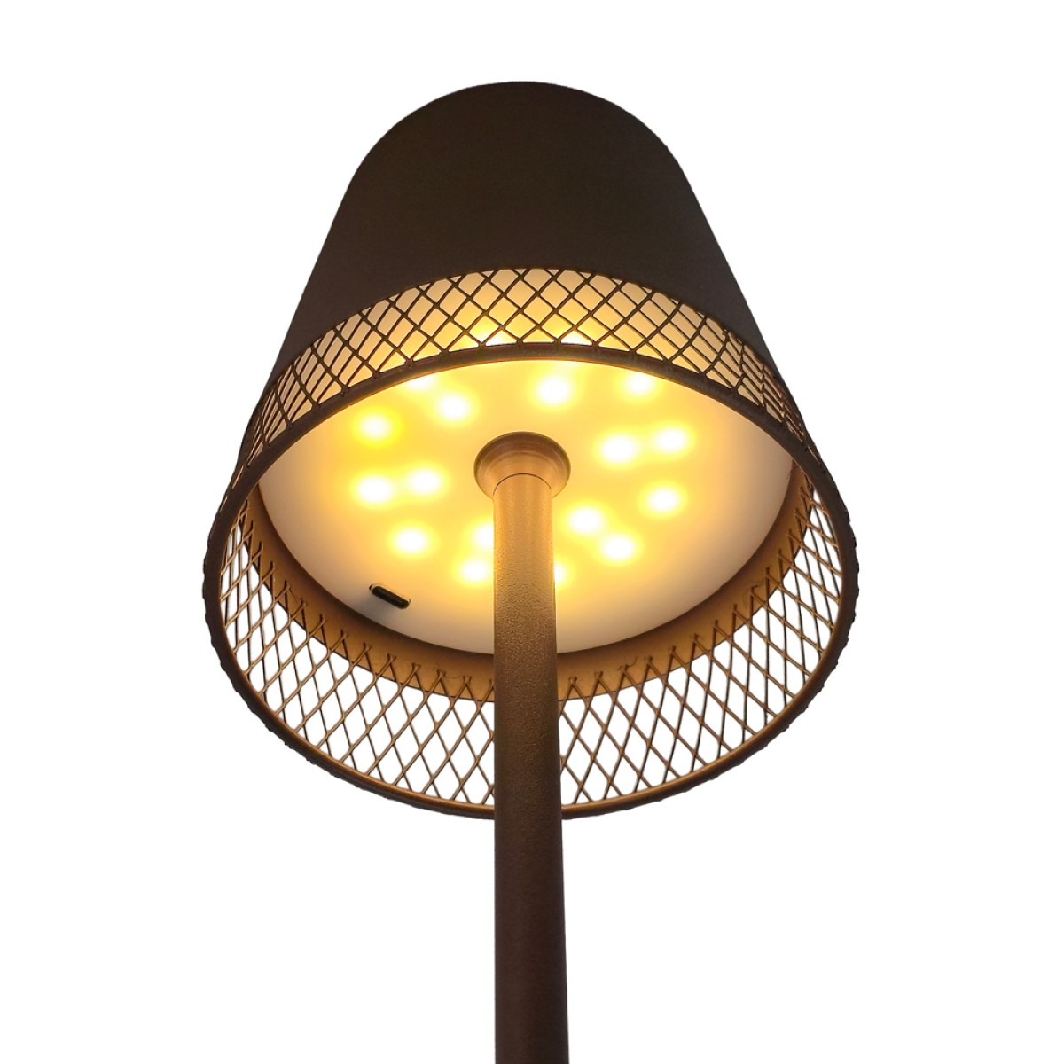 POWERTECH LED επιτραπέζιο φωτιστικό HLL-0191, ρυθμιζόμενο, επαναφορτιζόμενο, καφέ