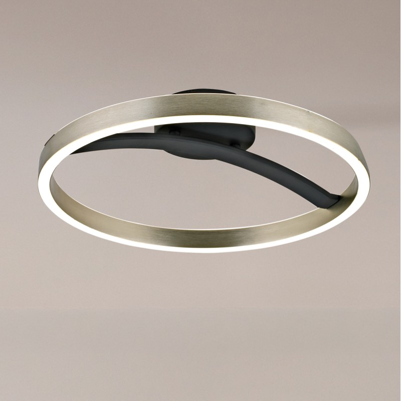POWERTECH LED φωτιστικό οροφής HLL-0200, 29W, 4000K, Φ38x10cm, ασημί/μαύρο