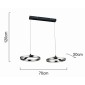 POWERTECH LED φωτιστικό οροφής HLL-0203, 42W, 4000K, 70x30x120cm, ασημί/μαύρο