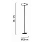 POWERTECH LED φωτιστικό δαπέδου HLL-0204, 42W, 4000K, Φ38x157cm, ασημί/μαύρο