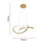 POWERTECH LED φωτιστικό οροφής HLL-0208, 48W, 4000K, Φ50cm x 120cm, χρυσό