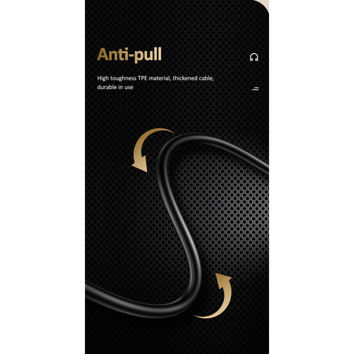 USAMS earphones με μικρόφωνο US-SJ482, Type-C, 10mm, 1.2m, μαύρα
