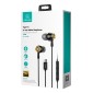 USAMS earphones με μικρόφωνο US-SJ482, Type-C, 10mm, 1.2m, μαύρα