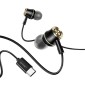 USAMS earphones με μικρόφωνο US-SJ482, Type-C, 10mm, 1.2m, μαύρα