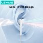 USAMS earphones με μικρόφωνο SJ771, USB-C σύνδεση, 1.2m, λευκά