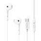 USAMS earphones με μικρόφωνο SJ771, USB-C σύνδεση, 1.2m, λευκά