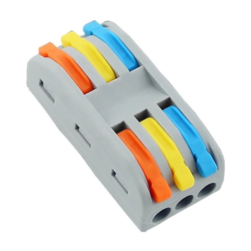 POWERTECH κλέμα σύνδεσης καλωδίων HUH-0091, 3 θέσεων, 0.08mm-4mm², 10τμχ