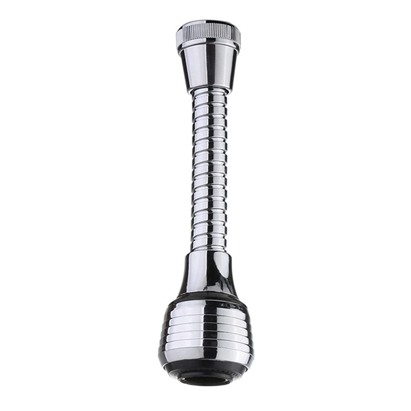HOME USE κεφαλή βρύσης HUH-0104 με εύκαμπτο σπιράλ, 14.5cm, ασημί