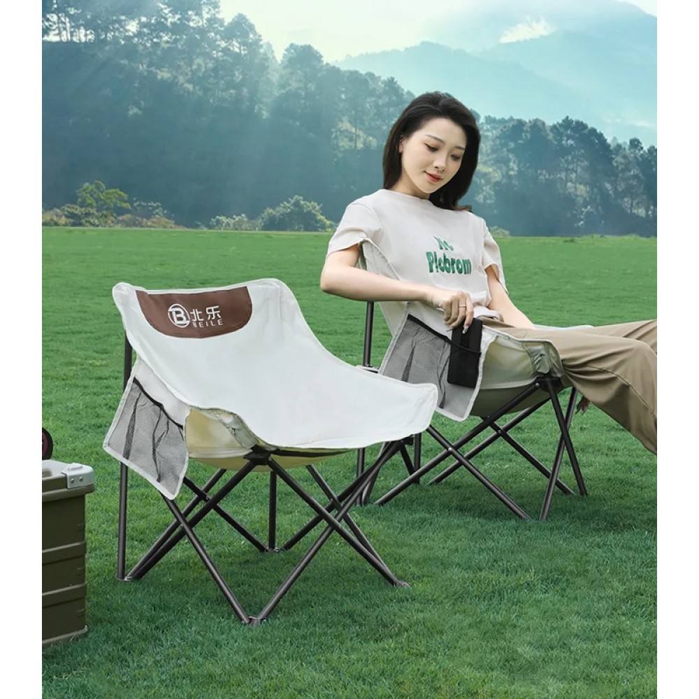 BEILE πτυσσόμενη καρέκλα HUH-0187 με τσάντα μεταφοράς, 60x50x65cm, λευκή