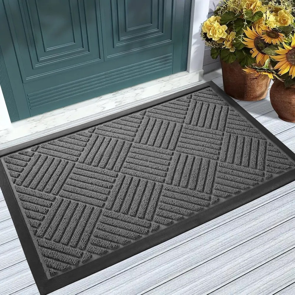 HOME USE πατάκι εισόδου HUH-0212, αντιολισθητικό, 60x40cm, 5mm πάχος, γκρι
