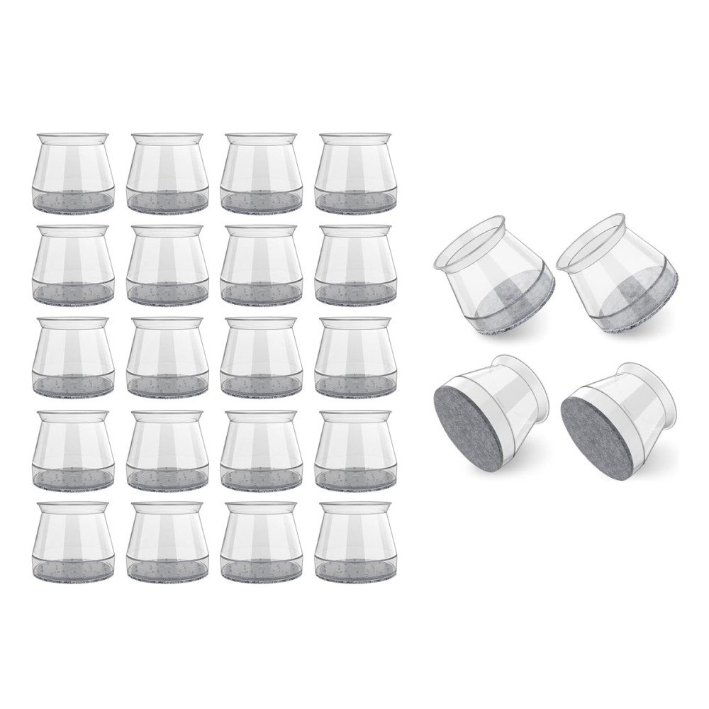 HOME USE προστατευτικές τάπες επίπλων HUH-0224, 25-30mm, διάφανες, 24τμχ
