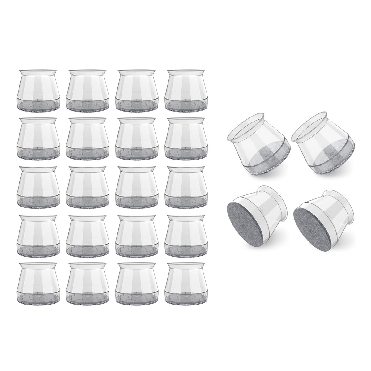 HOME USE προστατευτικές τάπες επίπλων HUH-0224, 25-30mm, διάφανες, 24τμχ