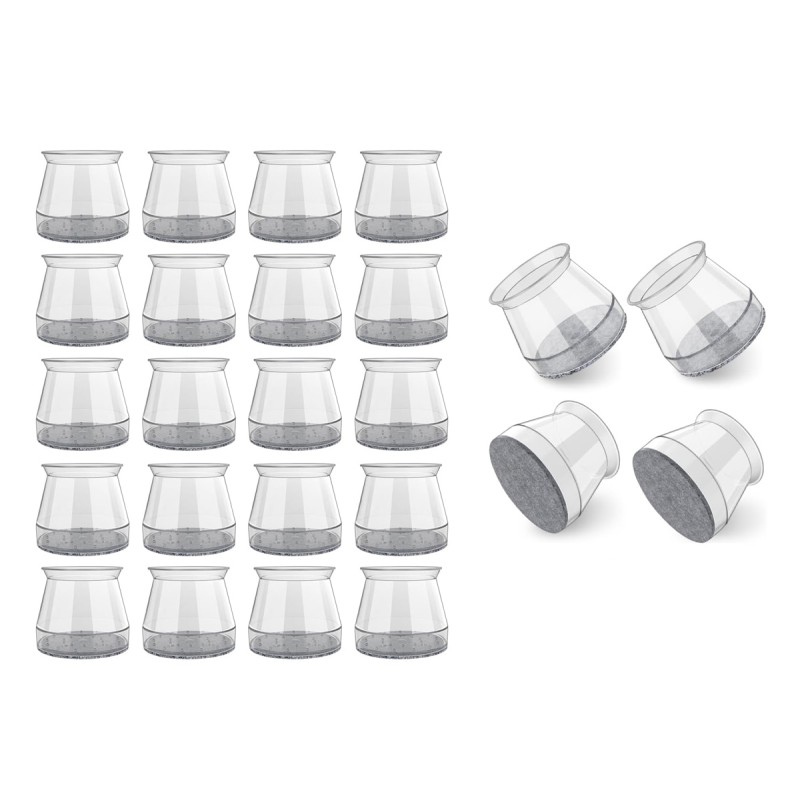 HOME USE προστατευτικές τάπες επίπλων HUH-0224, 25-30mm, διάφανες, 24τμχ