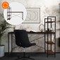HOME USE γραφείο HUH-0249 με ραφιέρα, 120x60x122cm, καφέ/μαύρο