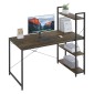 HOME USE γραφείο HUH-0249 με ραφιέρα, 120x60x122cm, καφέ/μαύρο