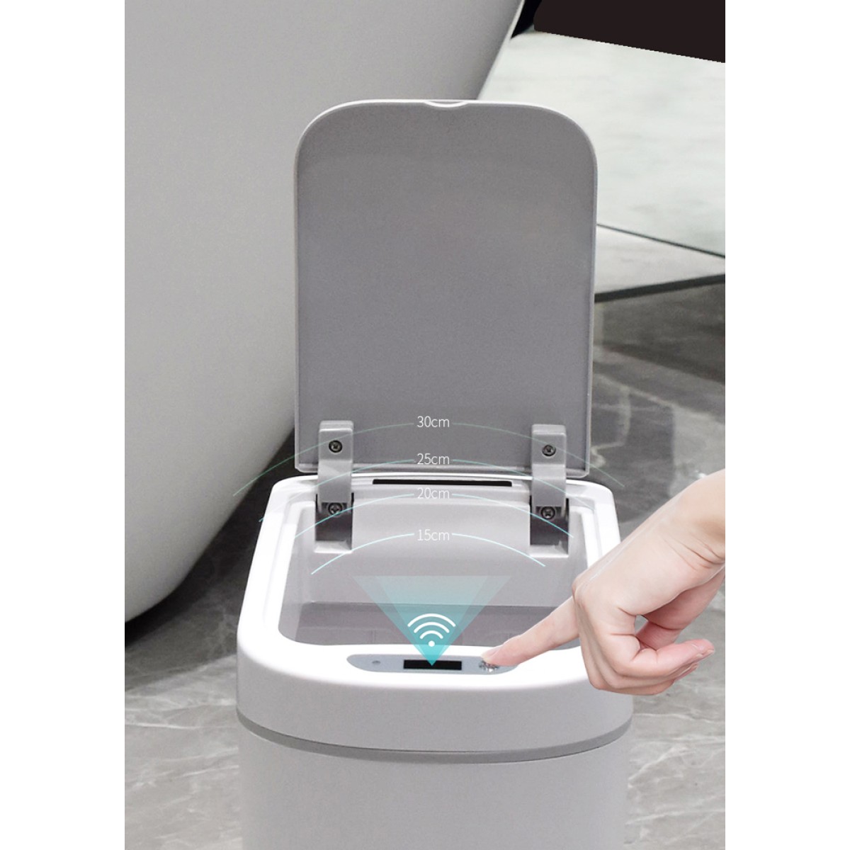 HOME USE κάδος απορριμμάτων HUH-0255 με φωτοκύτταρο, 7lt, λευκός
