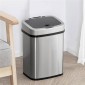 HOME USE κάδος απορριμμάτων HUH-0256 με φωτοκύτταρο, ανοξείδωτο ατσάλι, 15lt, ασημί
