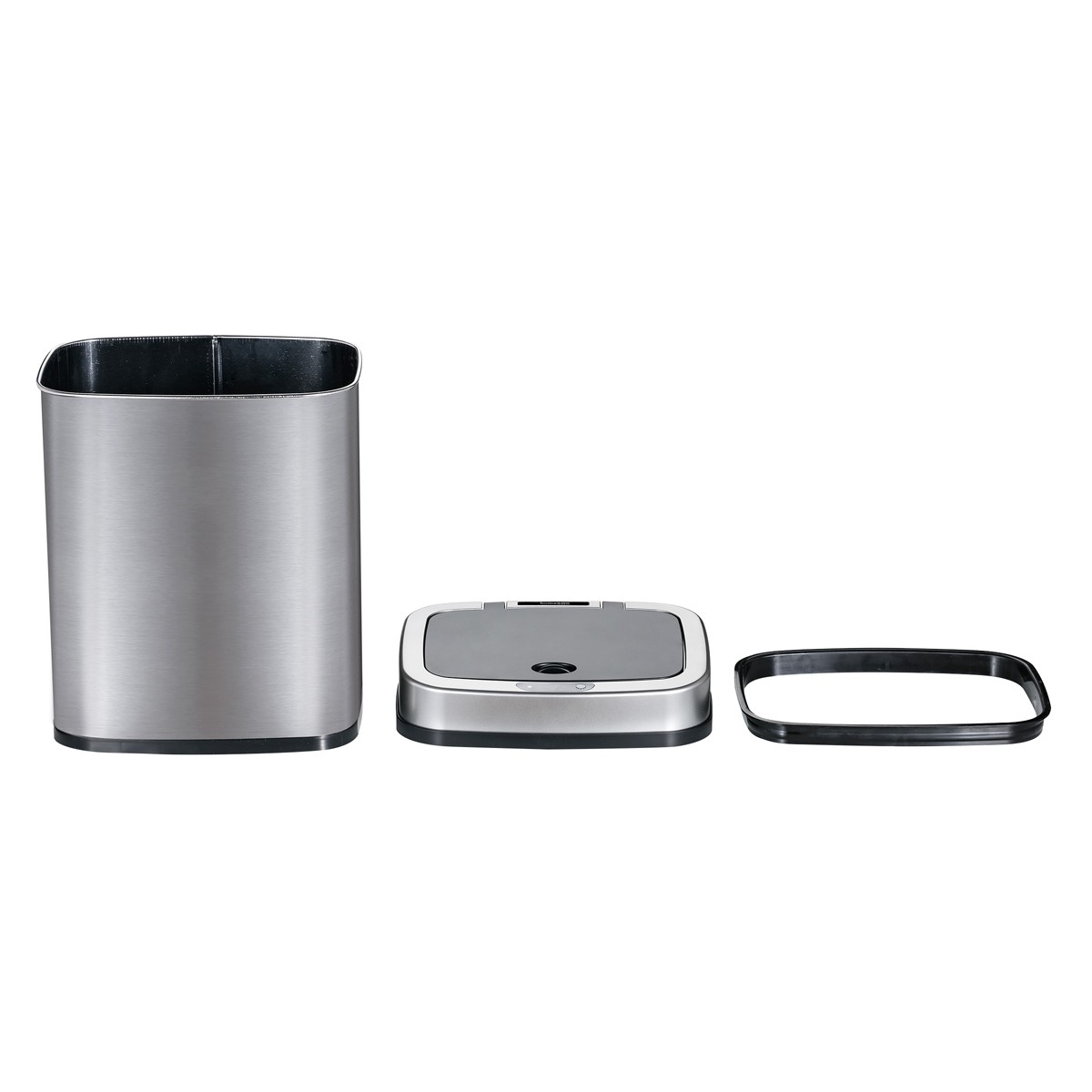 HOME USE κάδος απορριμμάτων HUH-0256 με φωτοκύτταρο, ανοξείδωτο ατσάλι, 15lt, ασημί
