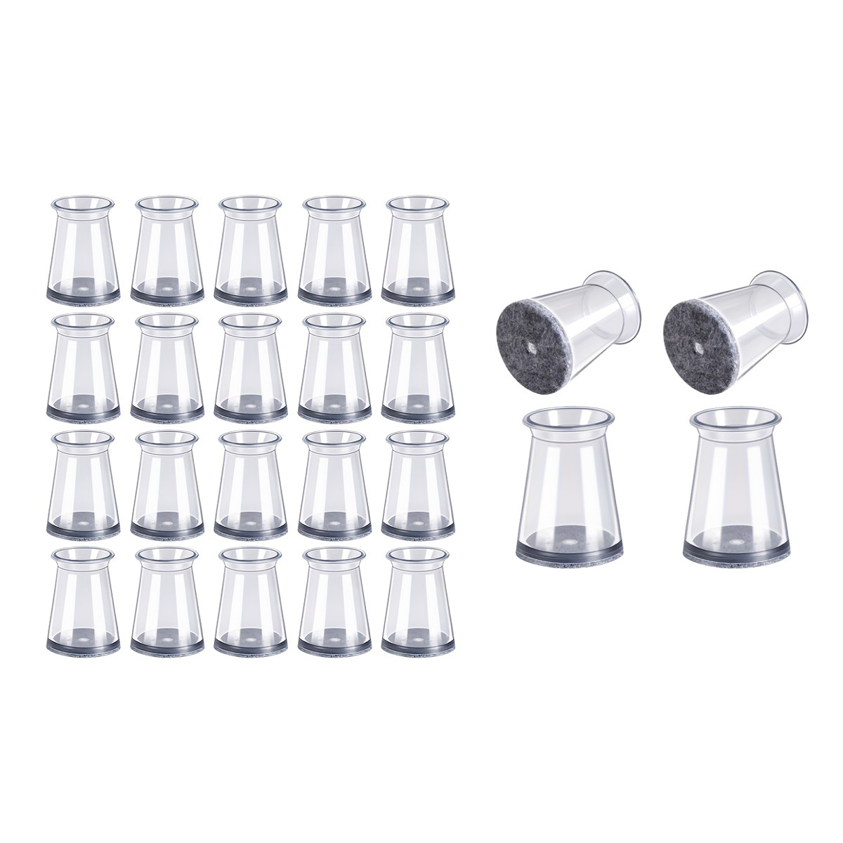 HOME USE προστατευτικές τάπες επίπλων HUH-0258, 16-23mm, διάφανες, 24τμχ