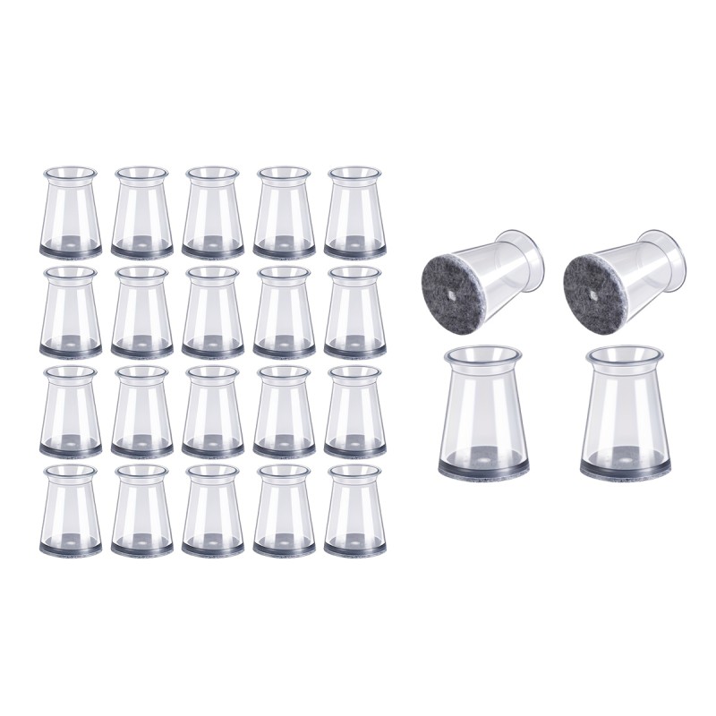 HOME USE προστατευτικές τάπες επίπλων HUH-0258, 16-23mm, διάφανες, 24τμχ