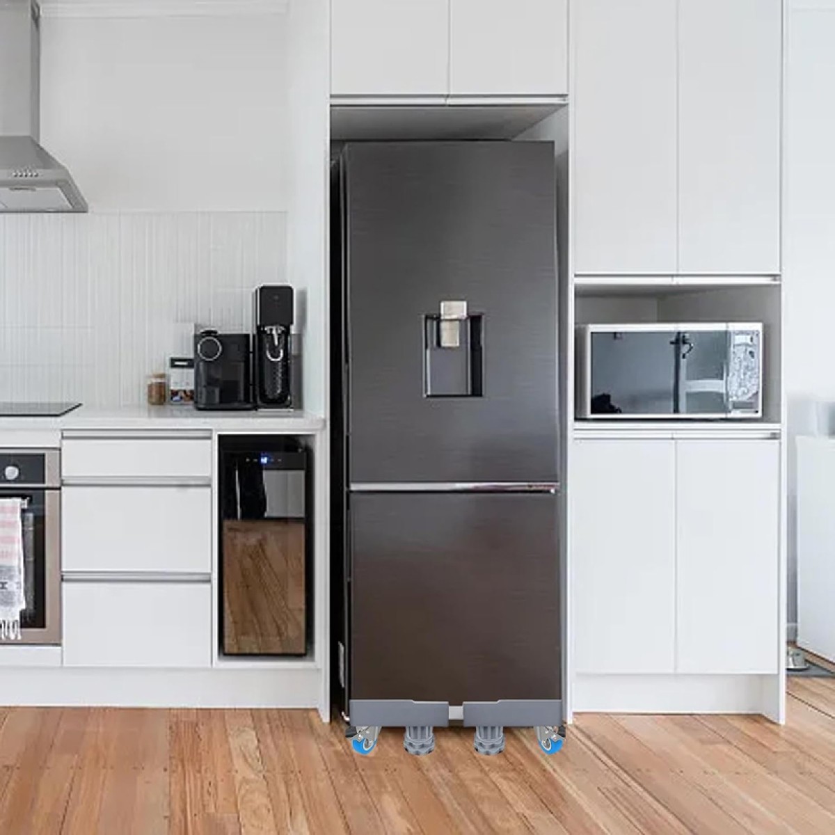 HOME USE βάση λευκών συσκευών HUH-0265 με ρόδες, ρυθμιζόμενη 42-66cm, έως 250kg, γκρι