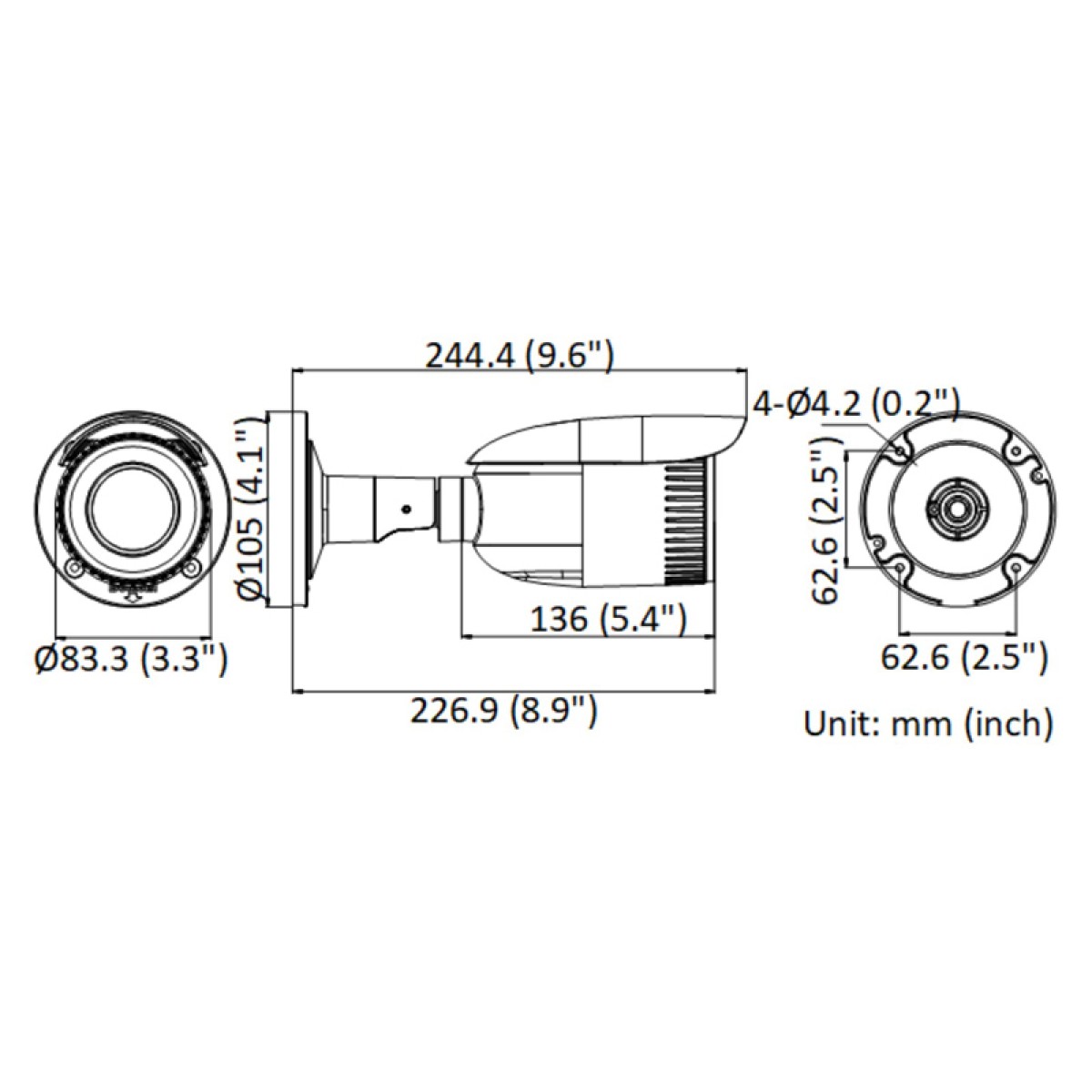 HIKVISION HIWATCH IP κάμερα HWI-B640H-Z, POE, 2.8-12mm, 4MP, IP67