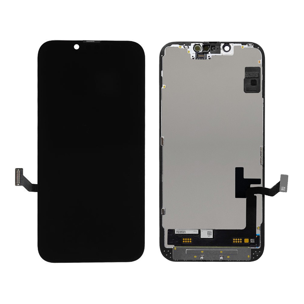TW INCELL LCD για iPhone 14, camera-sensor ring, earmesh, μαύρη