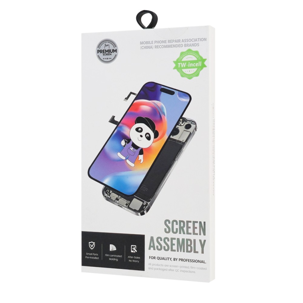 TW INCELL LCD για iPhone 14 Pro Max, camera-sensor ring, earmesh, μαύρη