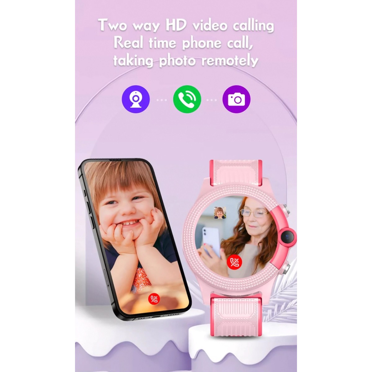 INTIME GPS smartwatch για παιδιά IT-052, 1.28", camera, 4G, IPX7, μπλε