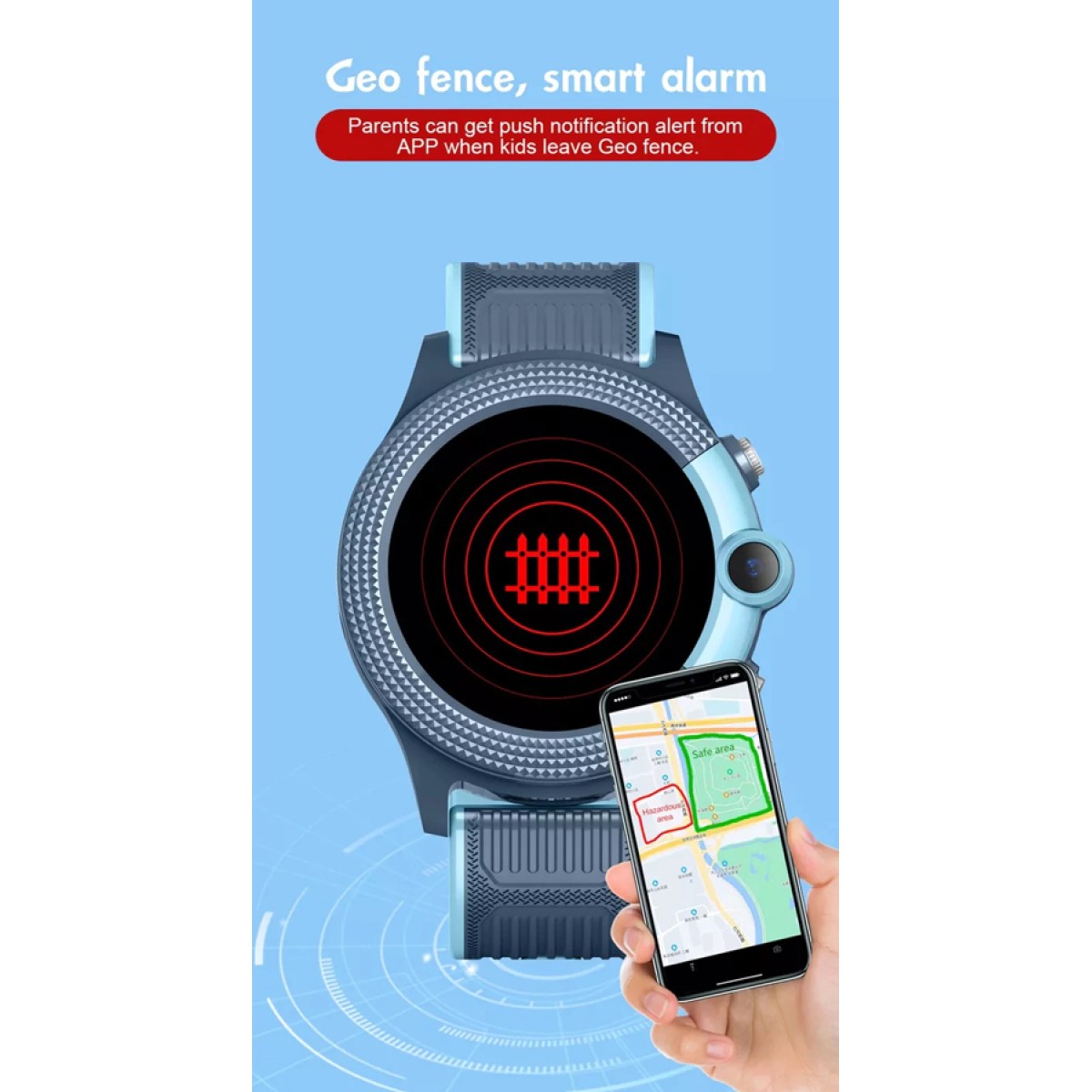 INTIME GPS smartwatch για παιδιά IT-052, 1.28", camera, 4G, IPX7, μπλε