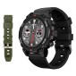 INTIME smartwatch G6 με 2x λουράκια, heart rate, 1.43" AMOLED, GPS, 5ATM/IP69, titanium black