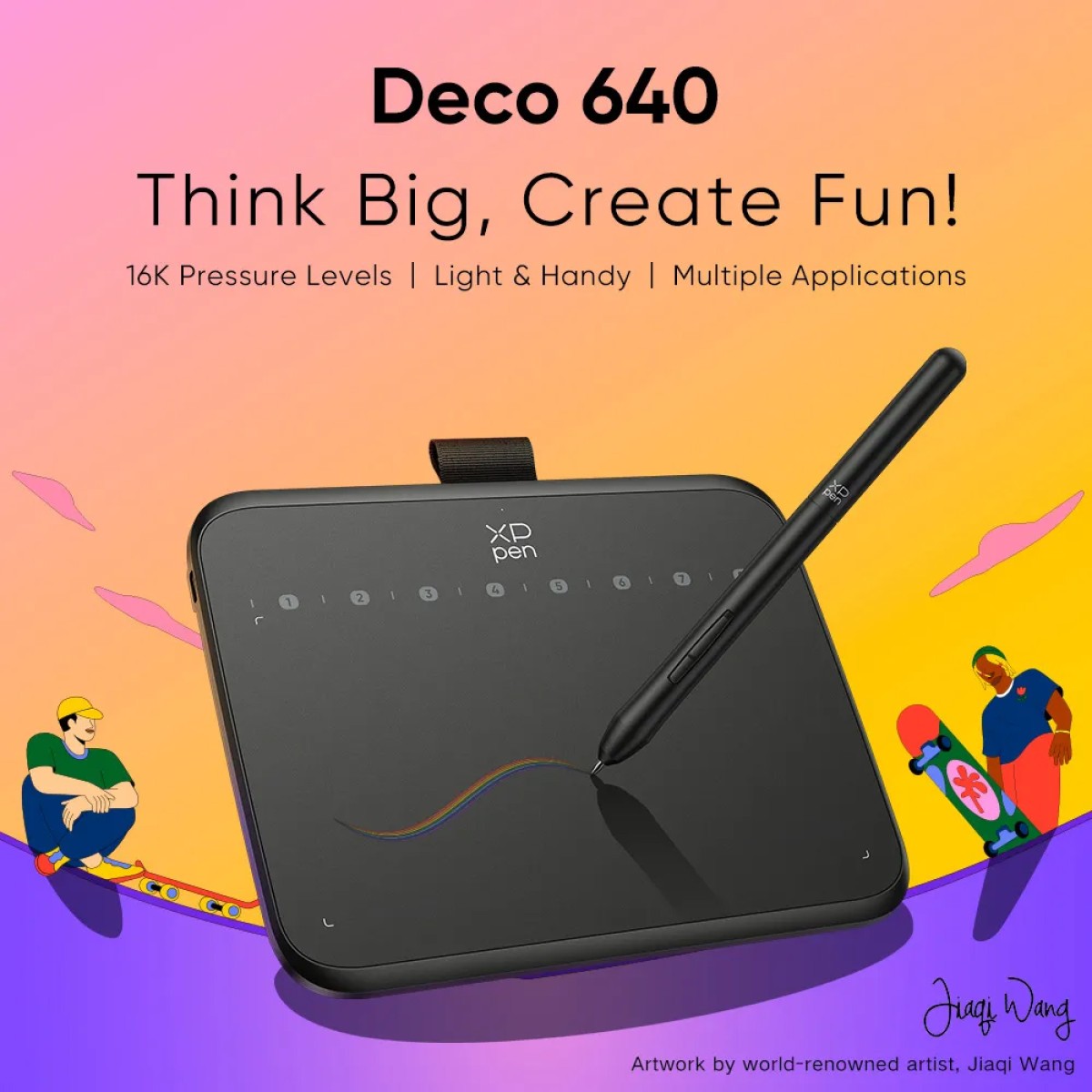 XP-PEN ταμπλέτα σχεδίασης με γραφίδα Deco 640, 160x90mm, μαύρο