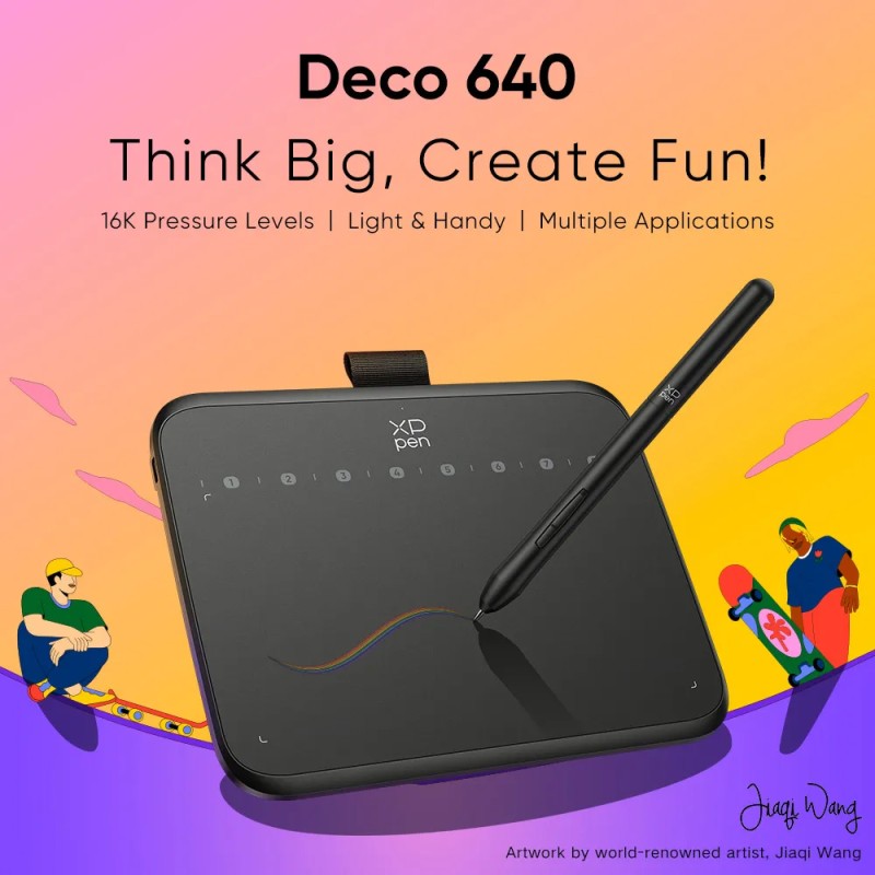 XP-PEN ταμπλέτα σχεδίασης με γραφίδα Deco 640, 160x90mm, μαύρο