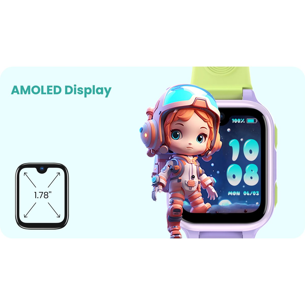 LAGENIO GPS smartwatch για παιδιά K9, 1.78" AMOLED, με κάμερα, 4G, IP68, μπλε