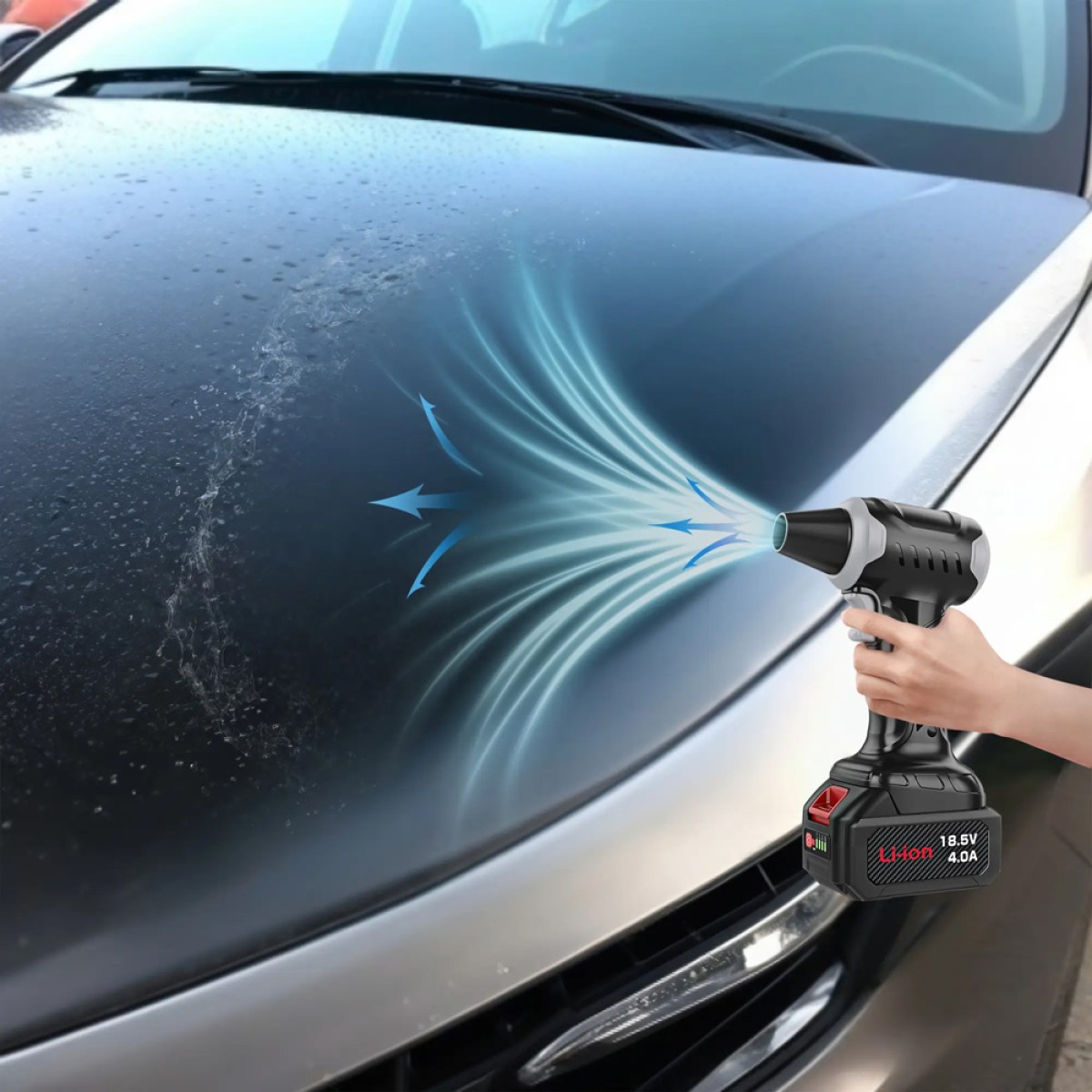 KINZIR ηλεκτρικό air duster AD47, 400W, 10000mAh, μαύρο