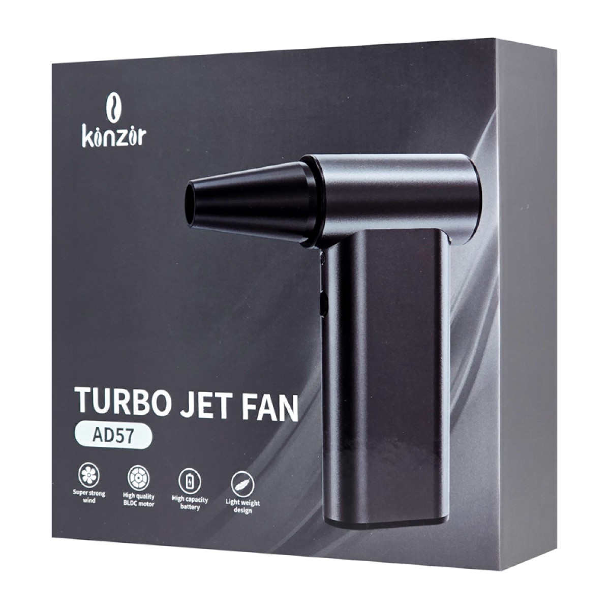 KINZIR ηλεκτρικό air duster AD57, 180W, 8000mAh, γκρι
