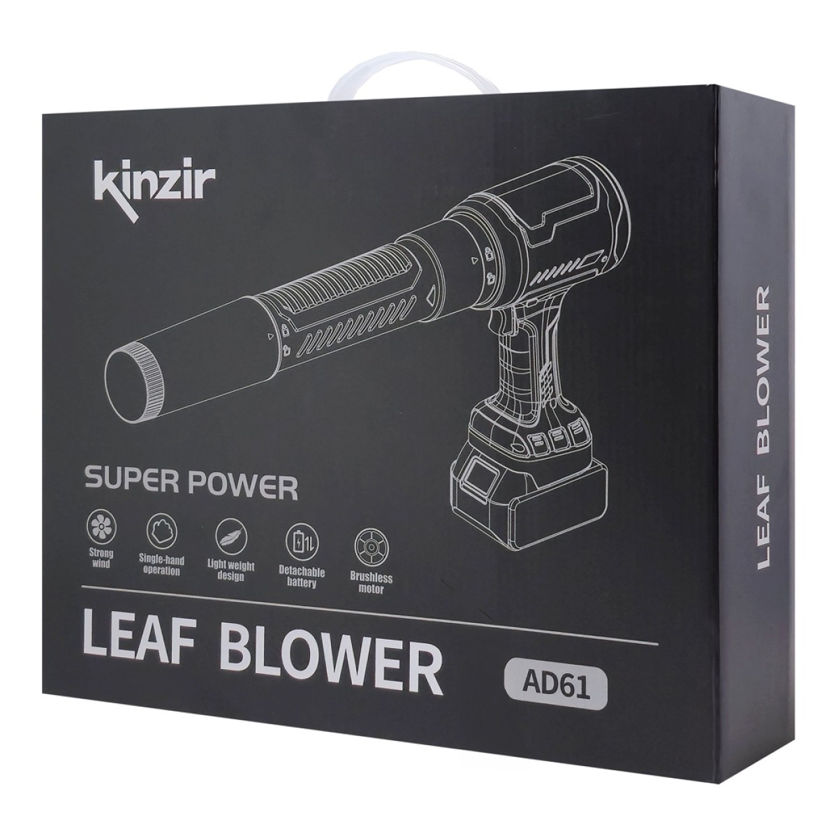 KINZIR ηλεκτρικό air duster AD61, 800W, 2000mAh, Brushless, μαύρο