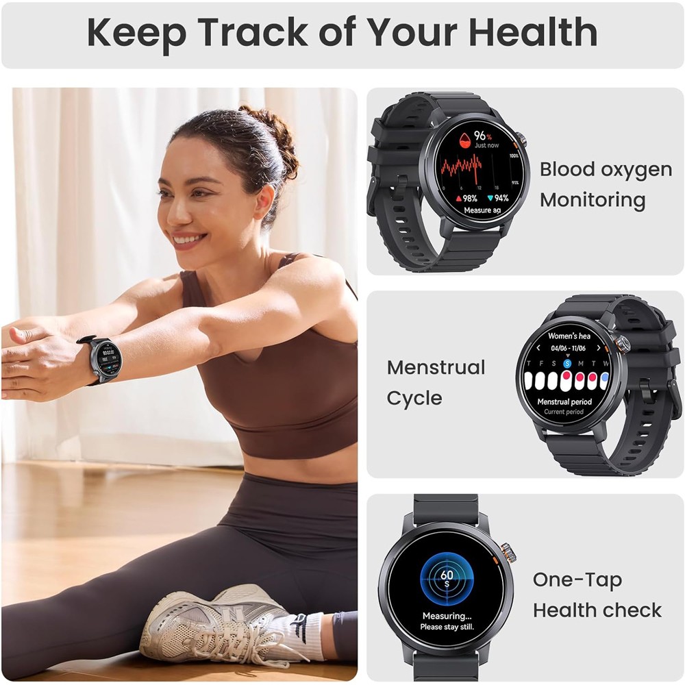 KOSPET smartwatch Orb, heart rate, 1.43" AMOLED, IP68, μαύρο