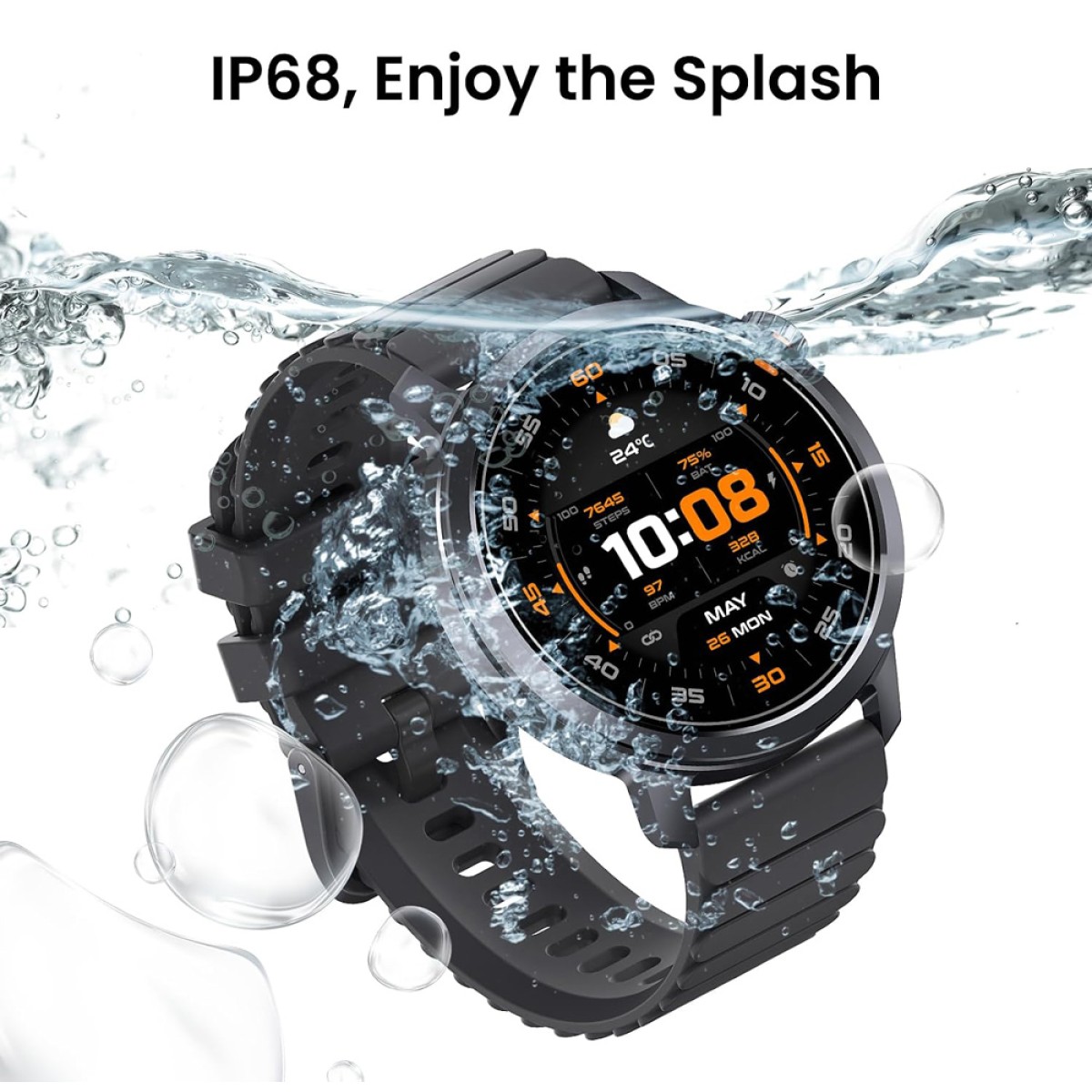KOSPET smartwatch Orb, heart rate, 1.43" AMOLED, IP68, μαύρο