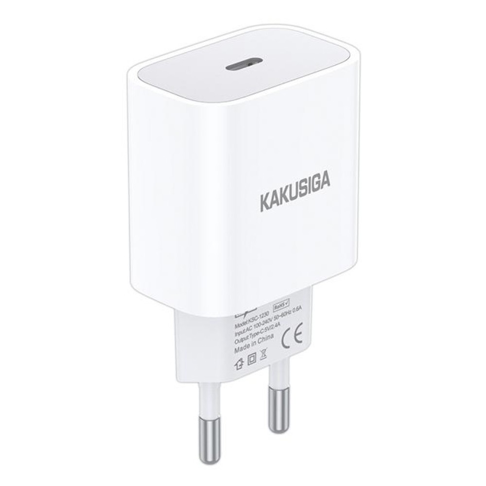 KAKUSIGA φορτιστής τοίχου KSC-1230, USB-C, 2.4A, λευκός