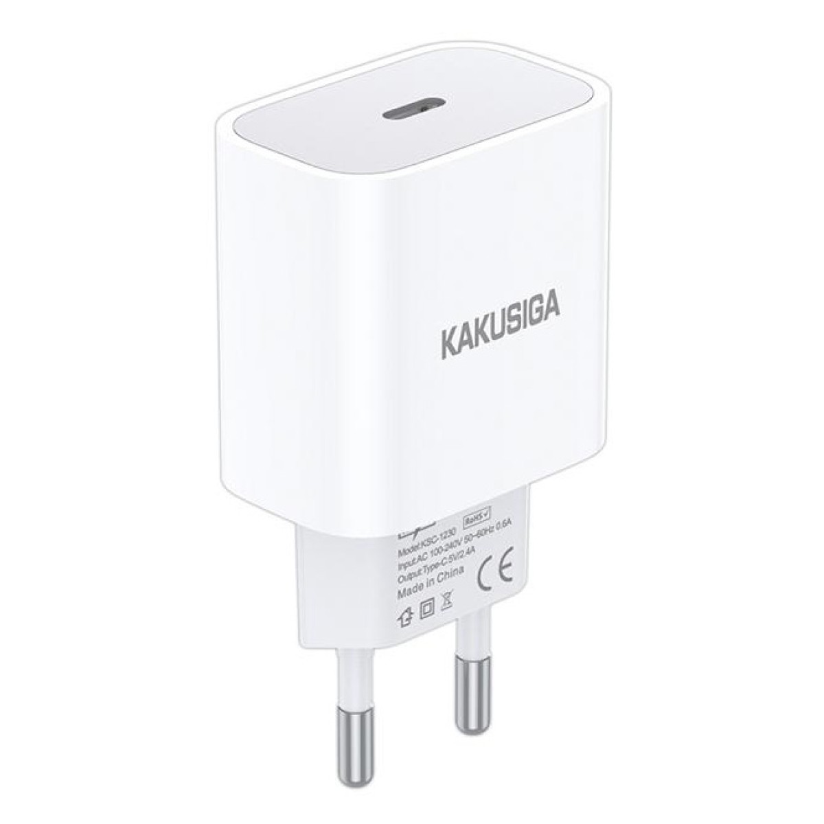 KAKUSIGA φορτιστής τοίχου KSC-1230, USB-C, 2.4A, λευκός