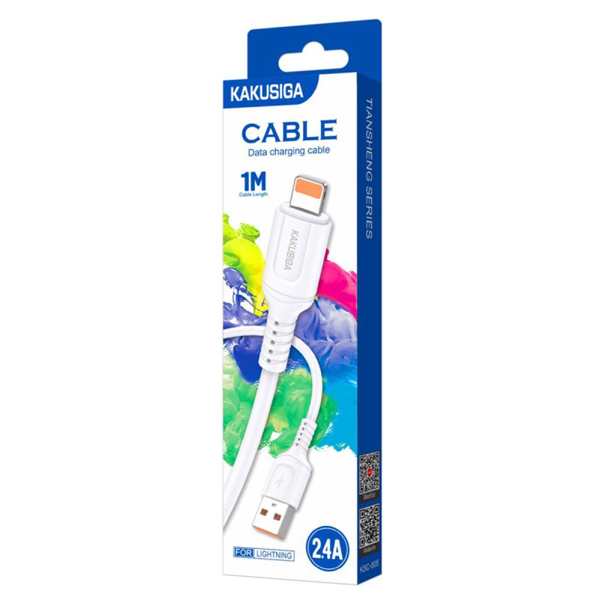 KAKUSIGA καλώδιο Lightning σε USB KSC-805, 2.4A, 480Mbps, 1m, λευκό