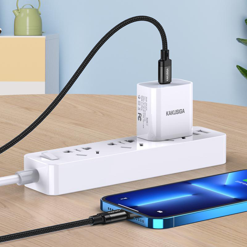 KAKUSIGA καλώδιο Lightning σε USB-C KSC-970, 27W, 480Mbps, 1m, μαύρο