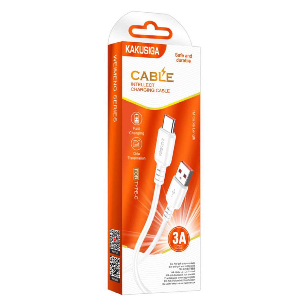KAKUSIGA καλώδιο USB-C σε USB KSC-982, 3A, 480Mbps, 1m, λευκό