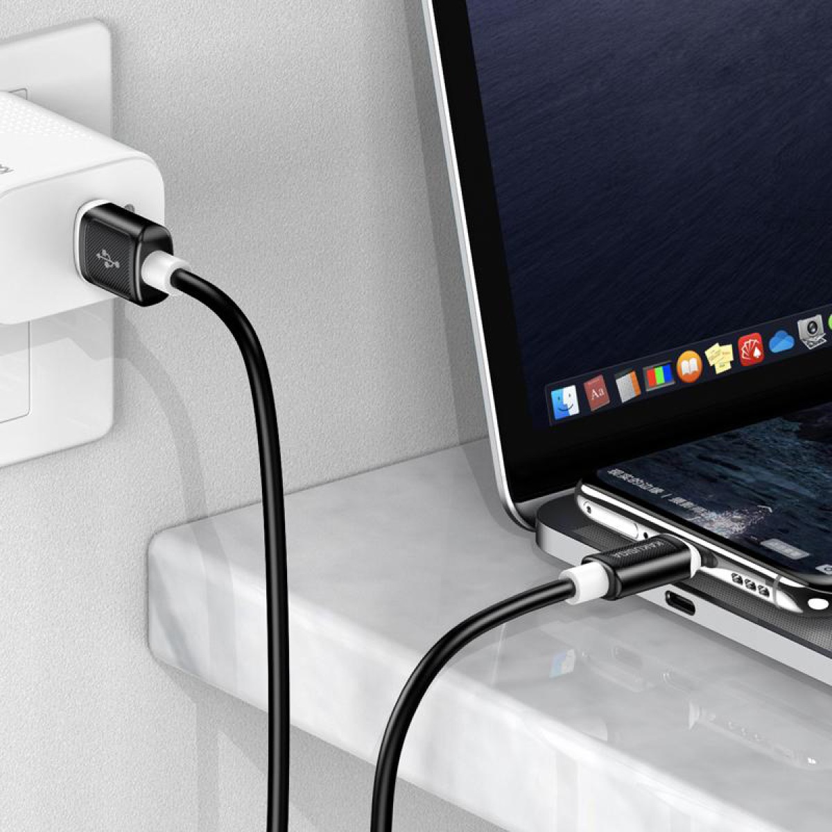 KAKUSIGA καλώδιο USB-C σε USB KSC-998, σιλικόνης, 5A, 480Mbps, 1m, μαύρο