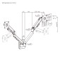 BRATECK επιτοίχια βάση για 2x οθόνες LDA113-114, 17-32", έως 9kg