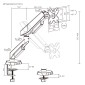 BRATECK βάση γραφείου οθόνης LDT114-C012, 17-40", έως 12kg