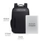 ARCTIC HUNTER τσάντα ταξιδίου LG00657-1 με θήκη laptop 15.6", τροχήλατη, 27L, μαύρη