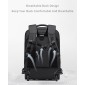 ARCTIC HUNTER τσάντα ταξιδίου LG00861 με θήκη laptop 15.6", τροχήλατη, 42L/54L, μαύρη