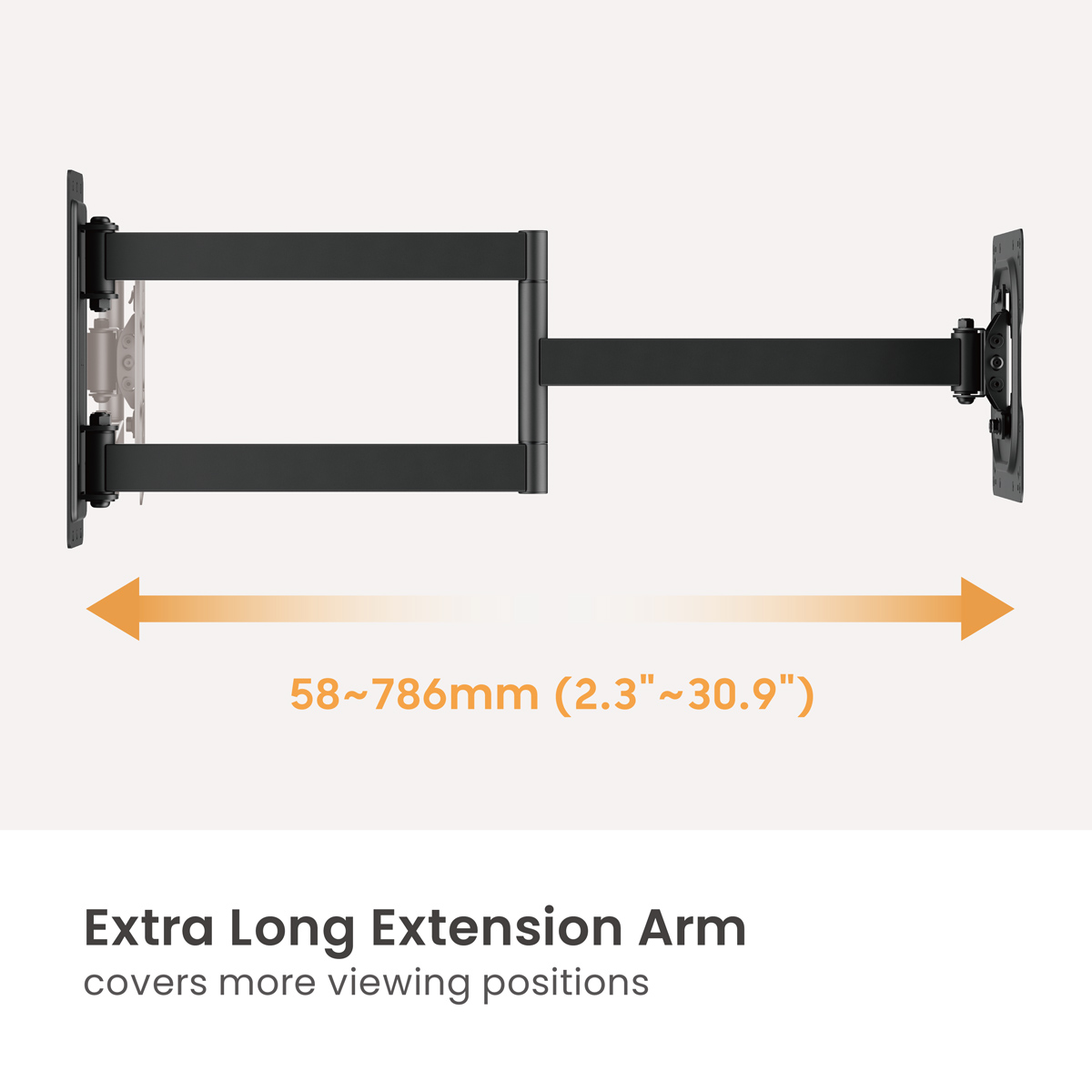 BRATECK επιτοίχια βάση τηλεόρασης LPA95-223L, 23-43", έως 50kg, full motion